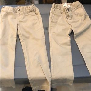 Lot of 2 khaki size 4T uniform pants